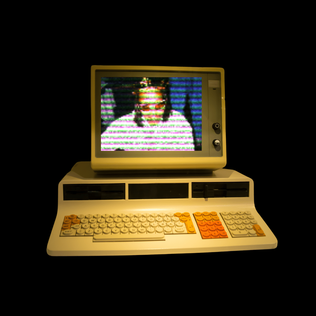 drag king in beige computer against black background, graphic for {B/qKC}: Black queer digital archive